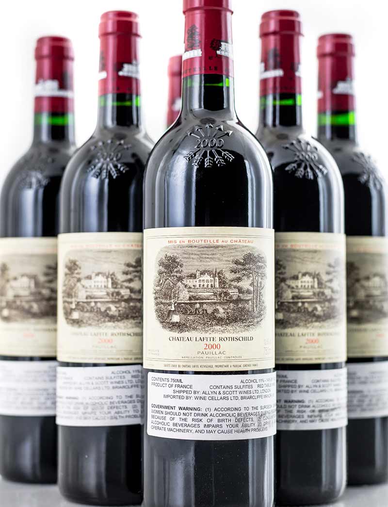 Lot 371: 6 bottles 2000 Chateau Lafite Rothschild