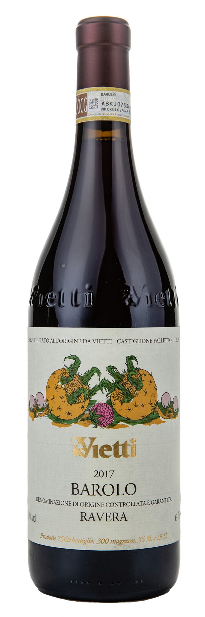 Bottle of 2017 Vietti Barolo Ravera 750ml