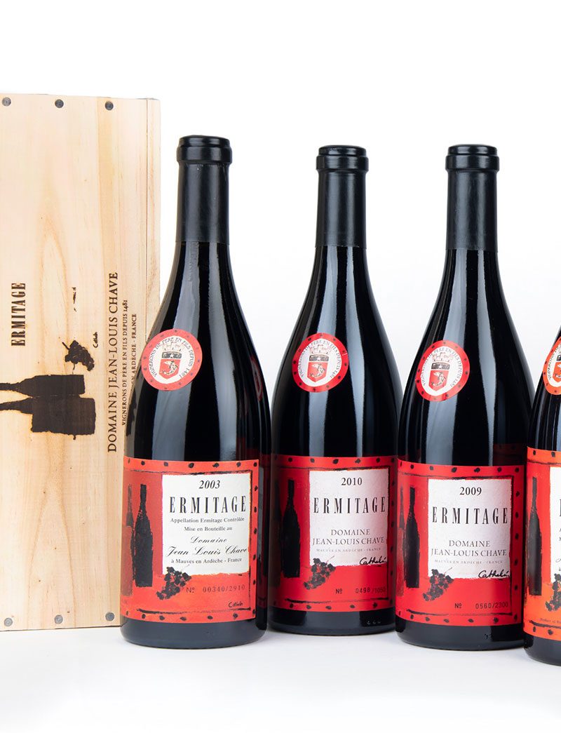 Lot 570: 8 bottles 1990-2010 J.L. Chave Cuvee Cathelin Ermitage in OWC